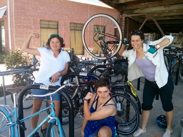 Rachel, Olive and Rosie en route to the Society for Menstrual Cycle Research held in Boston, June 4-6, 2015.