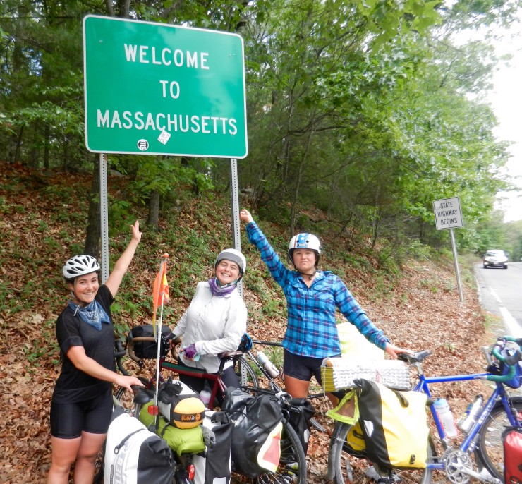 Spokes-women from Sustainable Cycles, seen here en route for Boston in 2015, are about to set out for Atlanta to attend SMCR's 2017 Conference. 